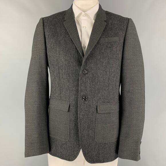 BURBERRY PRORSUM Size 44 Grey Virgin Wool Notch Lapel Sport Coat - Picture 1 of 8